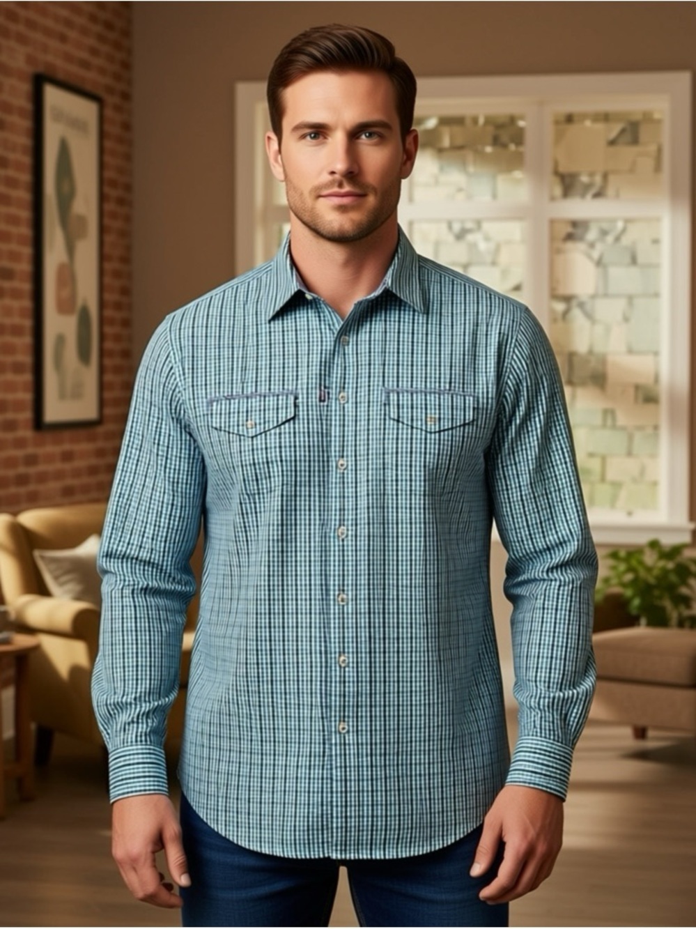 Robert Graham Freshly Laundered Plaid Checkered Shirt Mens XL Button Up Cotton